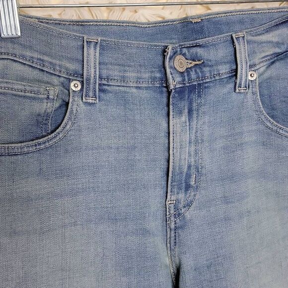 Levi 3449 Irregular Cropped Capri Rolled Cuff Light Wash Denim Jeans Size 30 - Picture 3 of 13